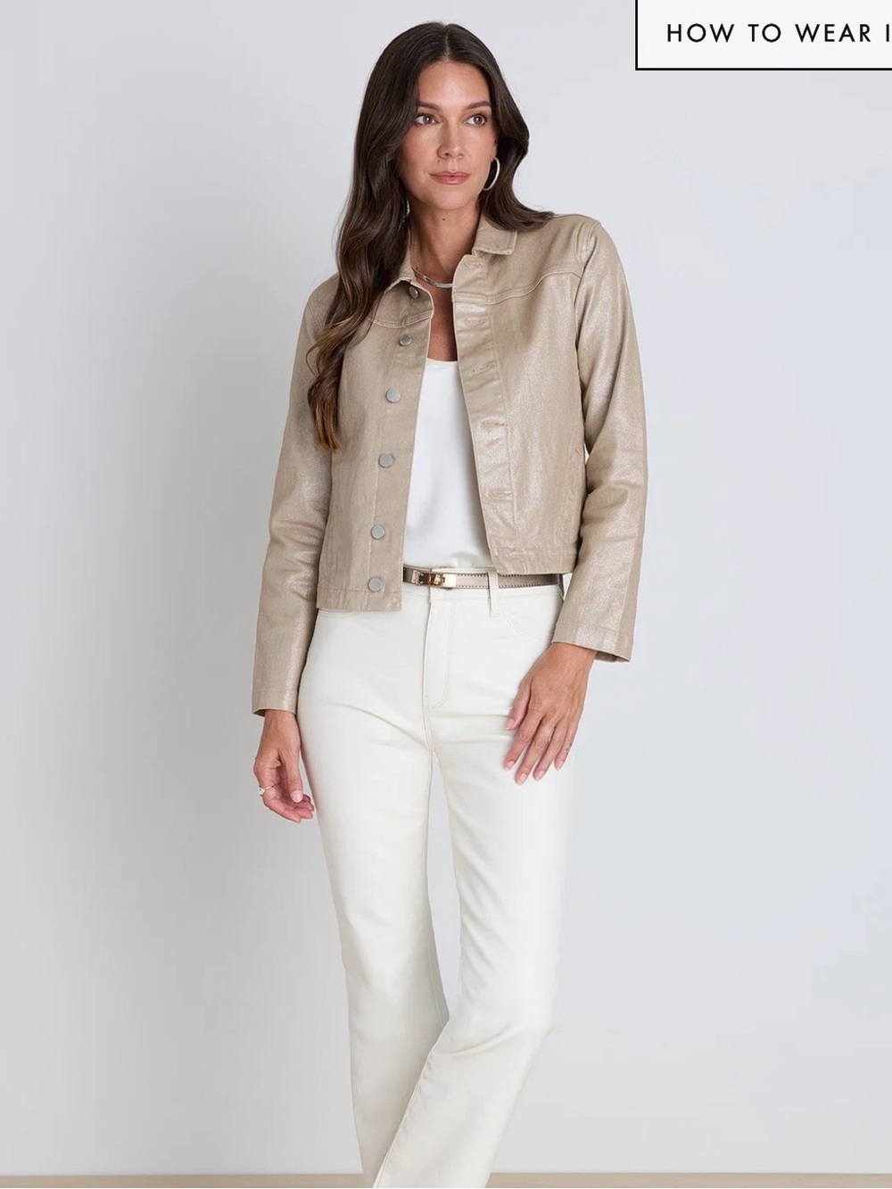Noli Women's Taupe Leather Button-Front Jacket